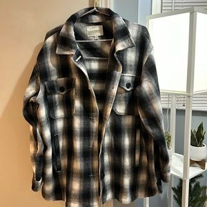 Lucky Brand Button Up Shacket - Plaid